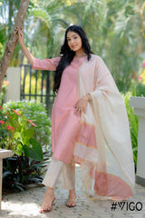 VIGO EVERYDAY ELEGANCE PINK KURTA SET