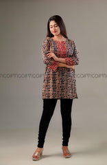 BLACK ETHNIC MOTIF TUNIC KURTA